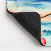 花を持つ熱帯のオウム マウスパッド (コーナー)