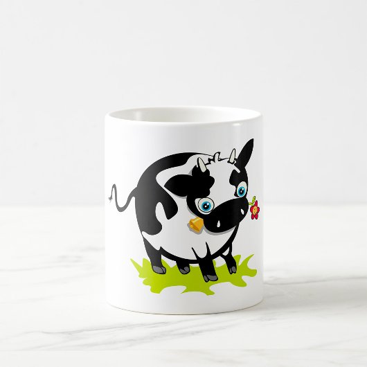 花を持つ牛 コーヒーマグカップ