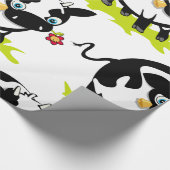 花を持つ牛 ラッピングペーパー (角)