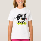 花を持つ牛 Tシャツ (正面)