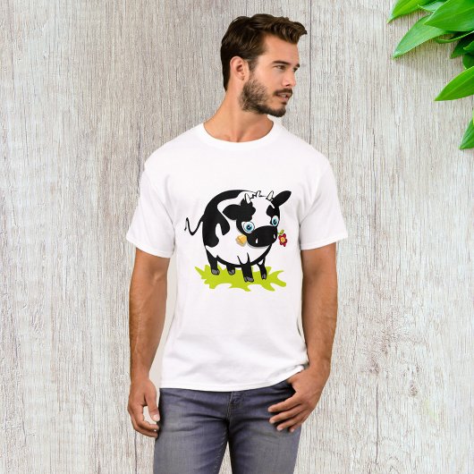 花を持つ牛 Tシャツ