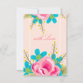 花を持つ花の結婚式招待状 招待状 (裏面)