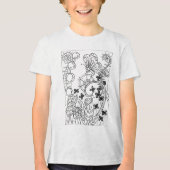 花を持つ蝶とテンジウムシ トライブレンドＴシャツ (正面)