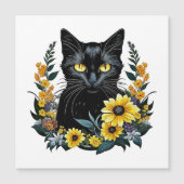 花を持つ黒猫 (正面)