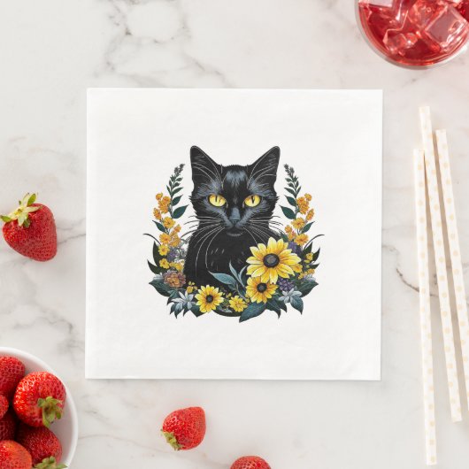 花を持つ黒猫 (インサイチュ)
