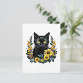 花を持つ黒猫 エンクロージャーカード (スタンド正面)