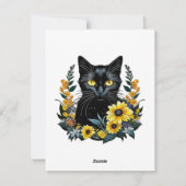 花を持つ黒猫 シーズンカード (裏面)