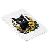 花を持つ黒猫 マグネット (右側)