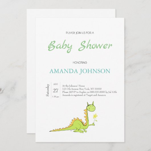 花を持つ龍 招待状 (正面/裏面)