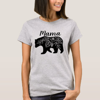花を持つBear Tshirtママ Tシャツ
