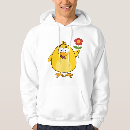 花を挿した鶏のフード付きスウェットシャツ パーカ