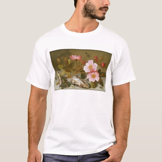 花を描写する静物画 Tシャツ (正面)