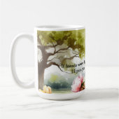 花を摘む女の子の友情メッセージ コーヒーマグカップ (左)