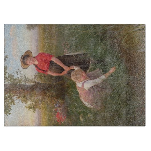 花を摘む少女たち カッティングボード (正面)