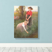 花を摘む少女たち キャンバスプリント (インサイチュ (ウッドフロア))