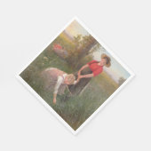 花を摘む少女たち スタンダードランチョンナプキン (角)