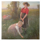 花を摘む少女たち タイル (正面)