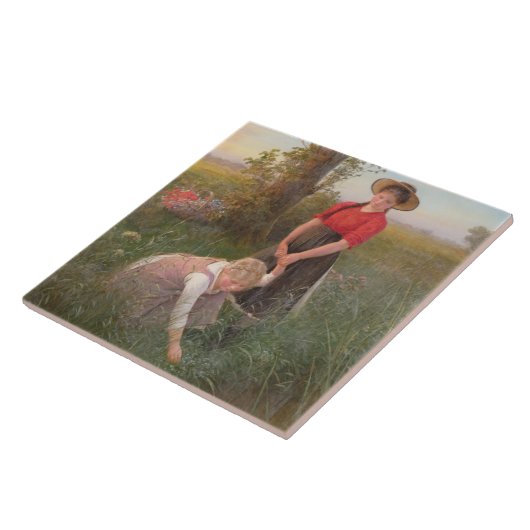 花を摘む少女たち タイル (側面)