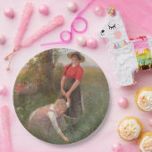 花を摘む少女たち ペーパープレート (パーティー)