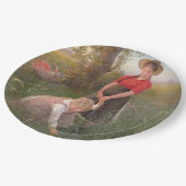 花を摘む少女たち ペーパープレート (アングル)