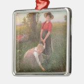 花を摘む少女たち メタルオーナメント (左)