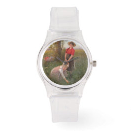 花を摘む少女たち 腕時計