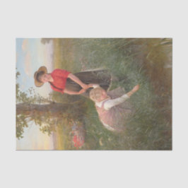 花を摘む少女たち 薄葉紙