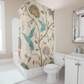 花を様式化したベージュのシームレスなパターンとb シャワーカーテン (インサイチュ)