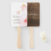 花を水彩でモノグラム。春の結婚式パーティー ハンドファン (正面&裏面)