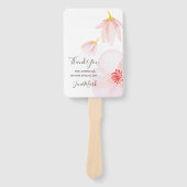 花を水彩でモノグラム。春の結婚式パーティー ハンドファン (正面)