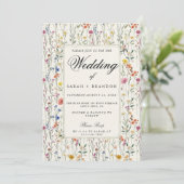 花を添えたウェディングエレガントな植物の境界線ヴィンテージ 招待状 (スタンド正面)