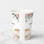 花を添えたエレガントなティーパーティーの花嫁シャワー 紙コップ (右)