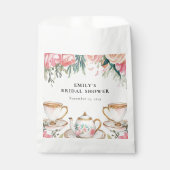 花を添えたエレガントなティーパーティー ブライダルシャワー フェイバーバッグ (正面)