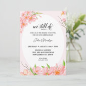 花を添えたエレガントな誓いの更新・アニバーサリー招待状 招待状 (スタンド正面)