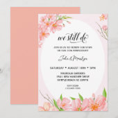 花を添えたエレガントな誓いの更新・アニバーサリー招待状 招待状 (正面/裏面)