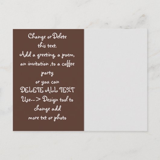 花を添えたコーヒーカップ インビテーションポストカード (裏面)