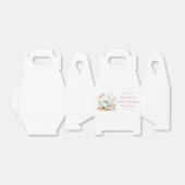 花を添えたブライダルシャワーティーパーティー フェイバーボックス (折り畳みなし)