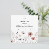 花を添えたボヘミアンスタイルのシンプルな夏 サンキューカード (スタンド正面)