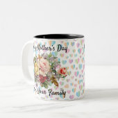 花を添えた上品な母の日のデザイン ツートーンマグカップ (正面左)