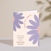 花を添えた従業員スタッフ感謝のサンクスカード 招待状