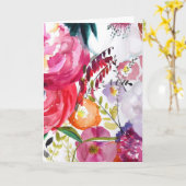 花を添えた想いやり カード (黄色い花)