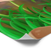 花を添えた自転車に乗るかわいいパンダのアート ポスター (角)