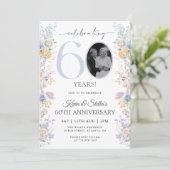 花を添えた60周年招待状(写真付き) 招待状 (スタンド正面)