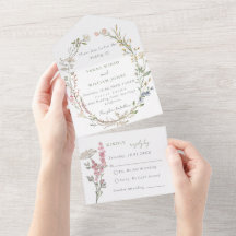 花を牧草地で一挙式招待