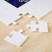 花を眺めるステンドグラスの人魚 ジグソーパズル (側面)