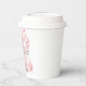 花を結ぶ ピンクの蝶結び 紙コップ (左)