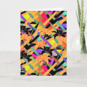 花を織り交ぜた折り紙のグリーティングカード カード (正面)