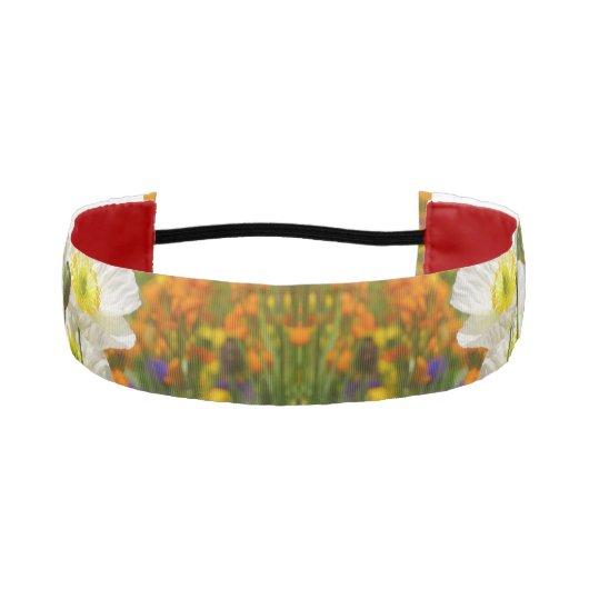 花を育てる白のまわりにいケシ アスレチックヘッドバンド (正面)