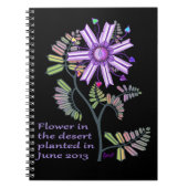 花を見る砂漠のスパイラルフォトノートブック ノートブック (正面)