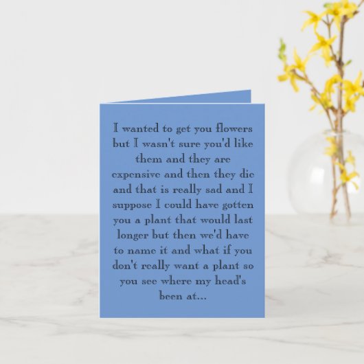 花を買ってこられなかったお詫びのカード カード (黄色い花)